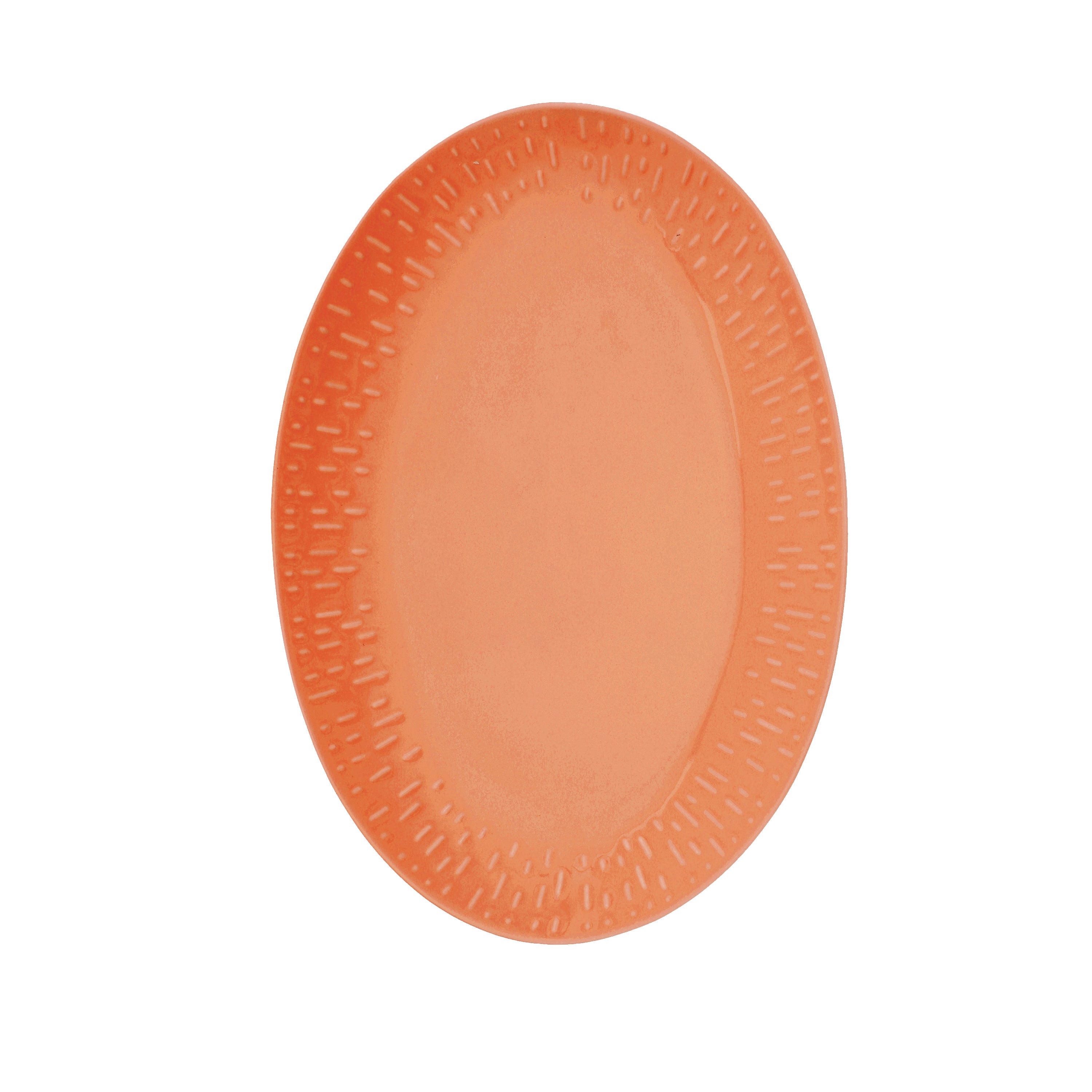 Aida - Confetti Apricot oval fad m/relief - 36x25,5 cm.