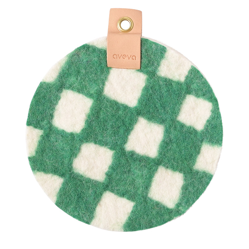 Aveva Design - Trivet Checked bordskÃ¥ner, grÃ¸n - 21,5 cm.