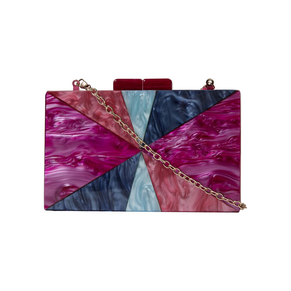 Bahne Accessories - Perlemords Square clutch - rosa