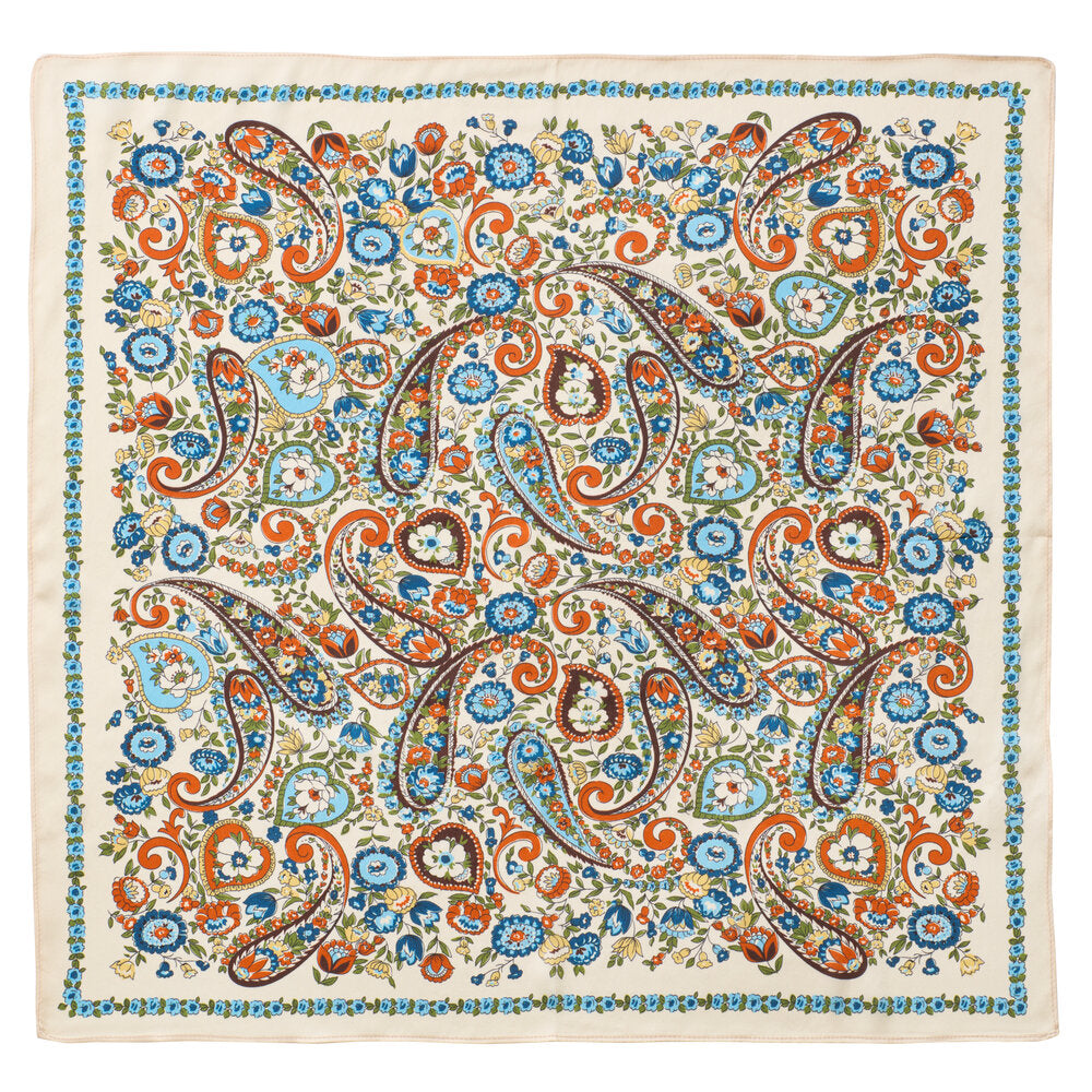 Bahne Accessories - SilketÃ¸rklÃ¦de, Flower Paisley - 53x53 cm.