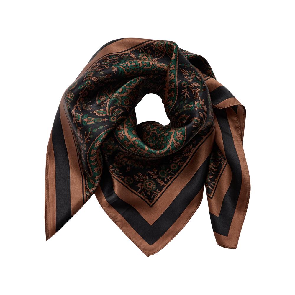 Bahne Accessories - SilketÃ¸rklÃ¦de - Green brown paisley