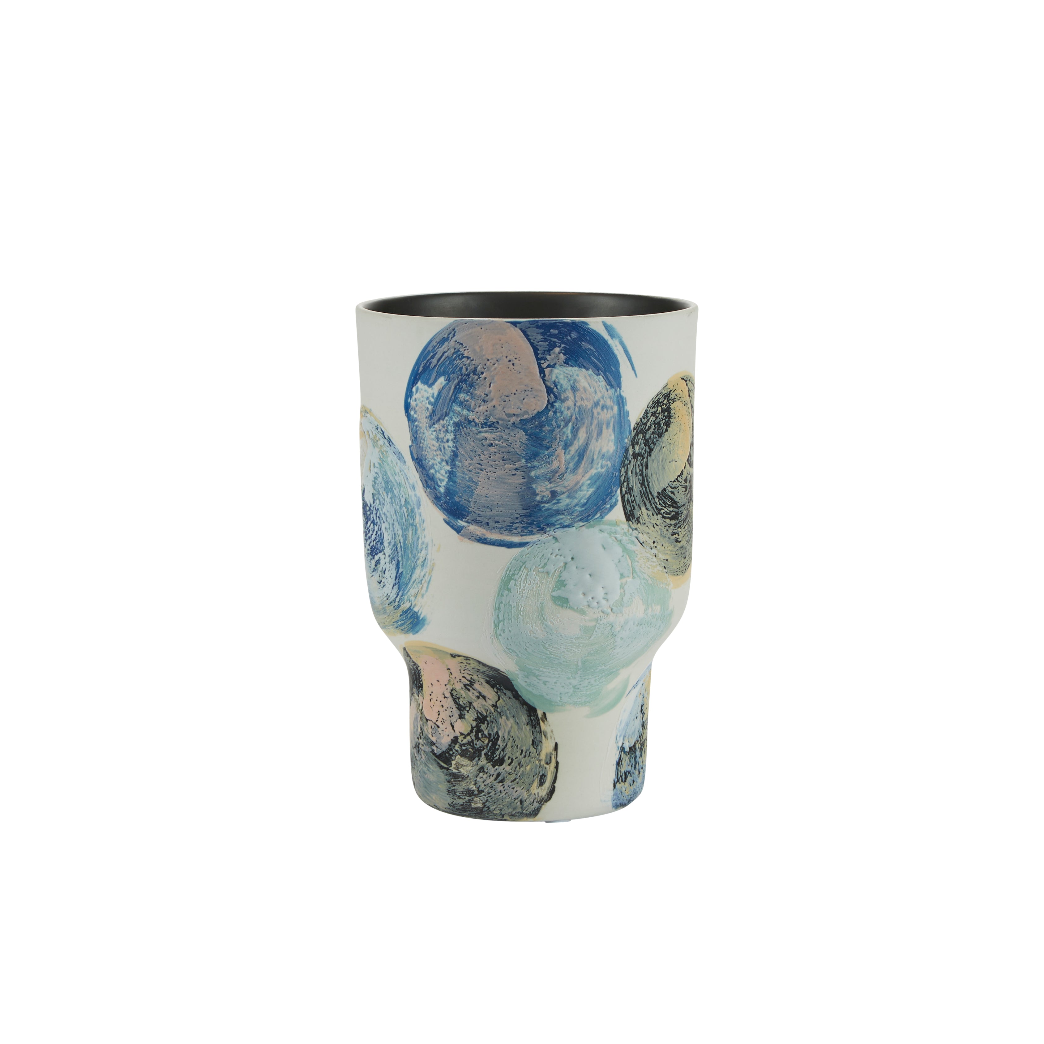 Bahne Interior - Cirkle paint vase, hvid/multi - H19 cm.