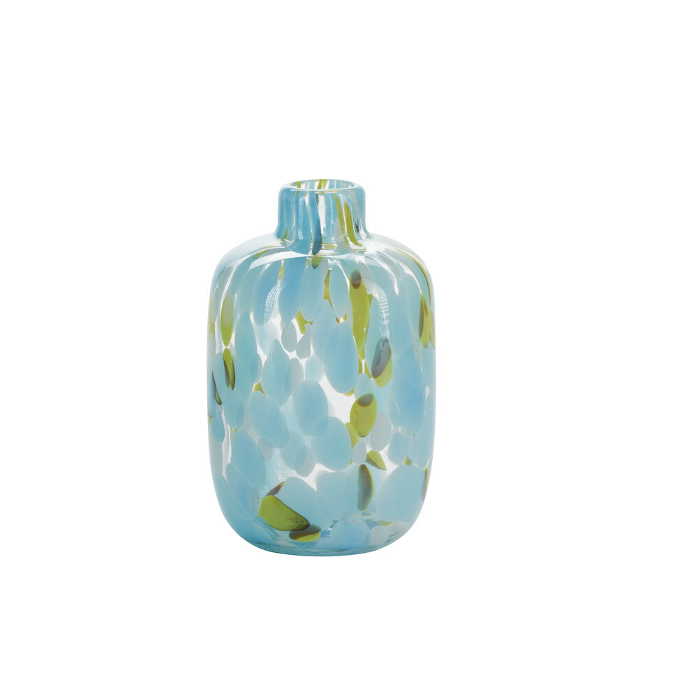 Bahne Interior - Glas vase, Mint Dots - H21 cm.