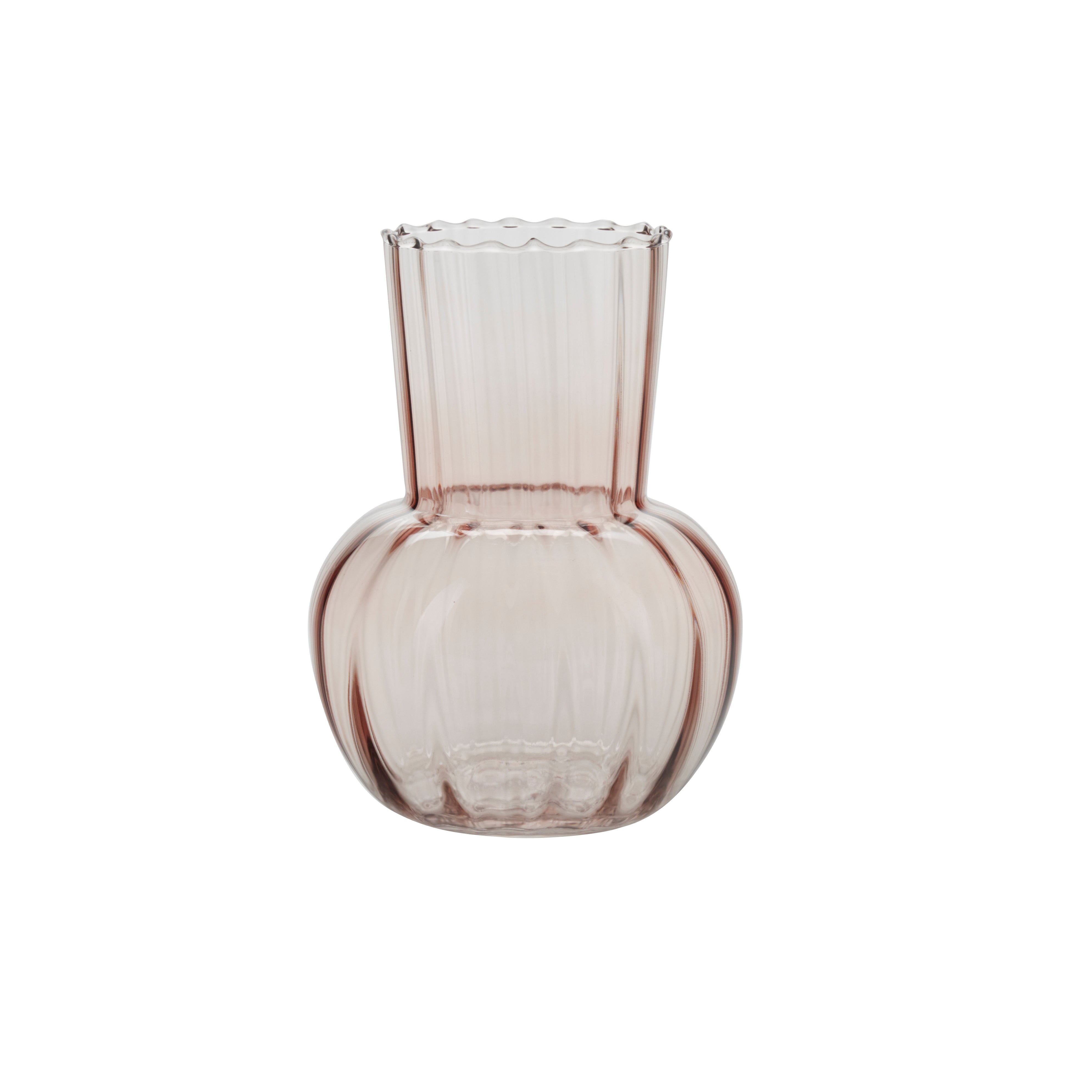 Bahne Interior - Glass Simple vase, rose - H21 cm.