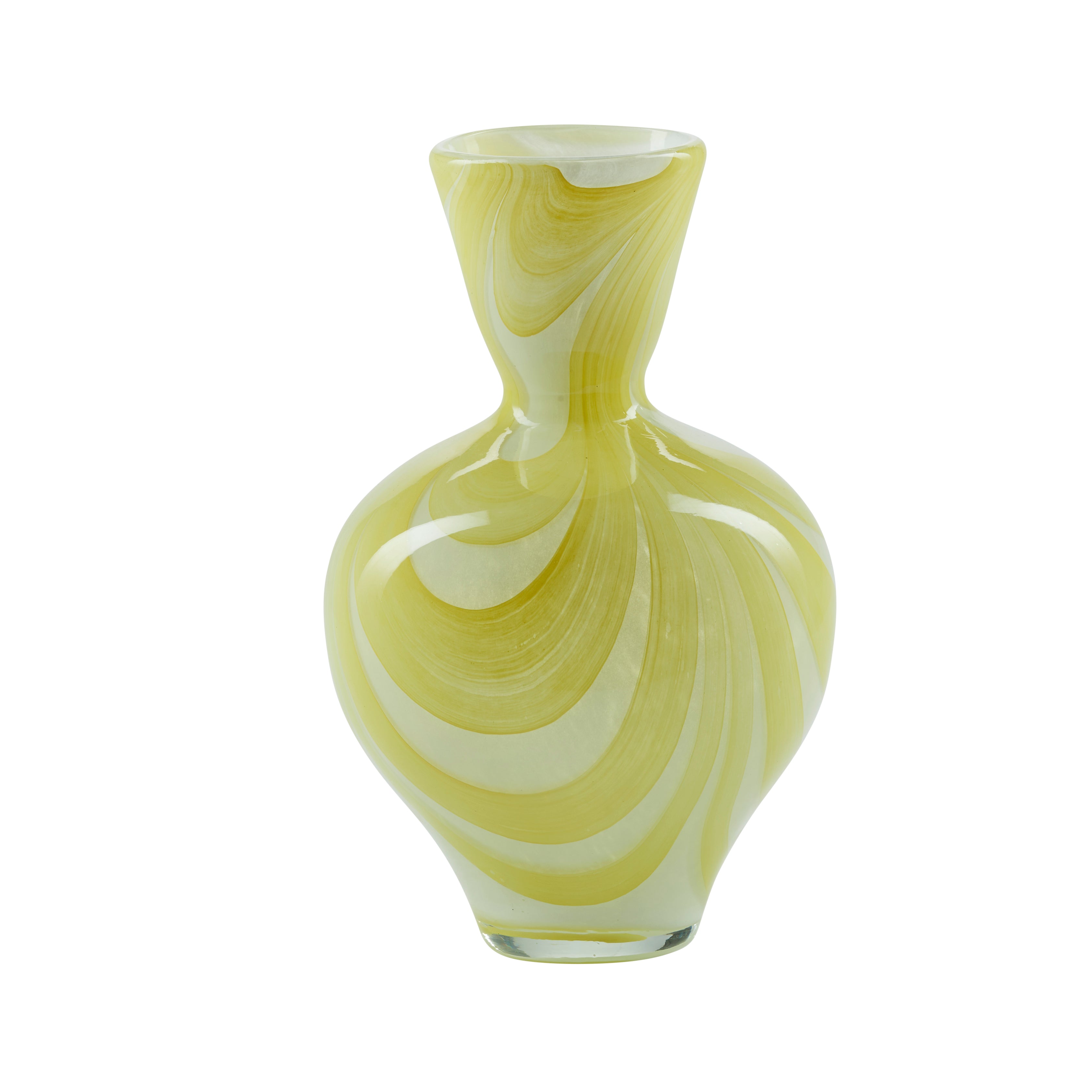 Bahne Interior - Hjerte formet vase, gul - H23,5 cm.