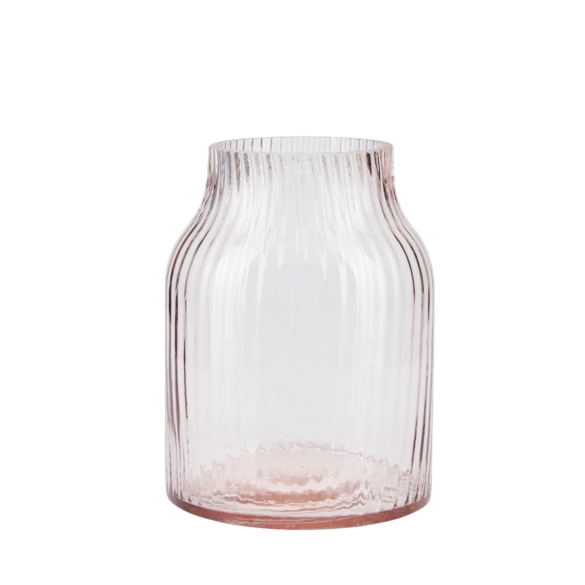 Bahne Interior - Kurvet glas vase, rosa - H: 20 cm.