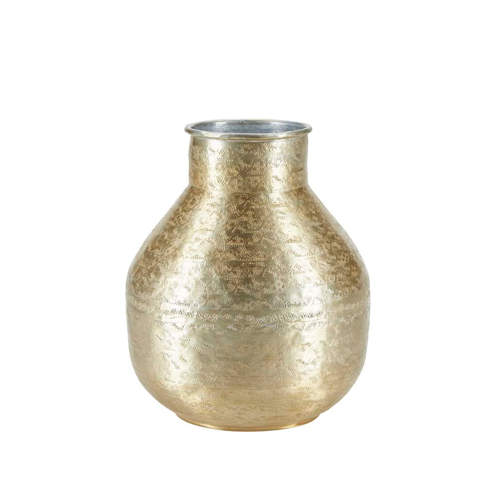 Bahne Interior - Rund vase, guldfarvet - H: 27 cm.