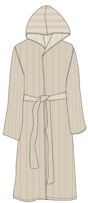 Bahne Interior - Stribet morgenkÃ¥be, soft brown/ivory - brun - Size (s/m)