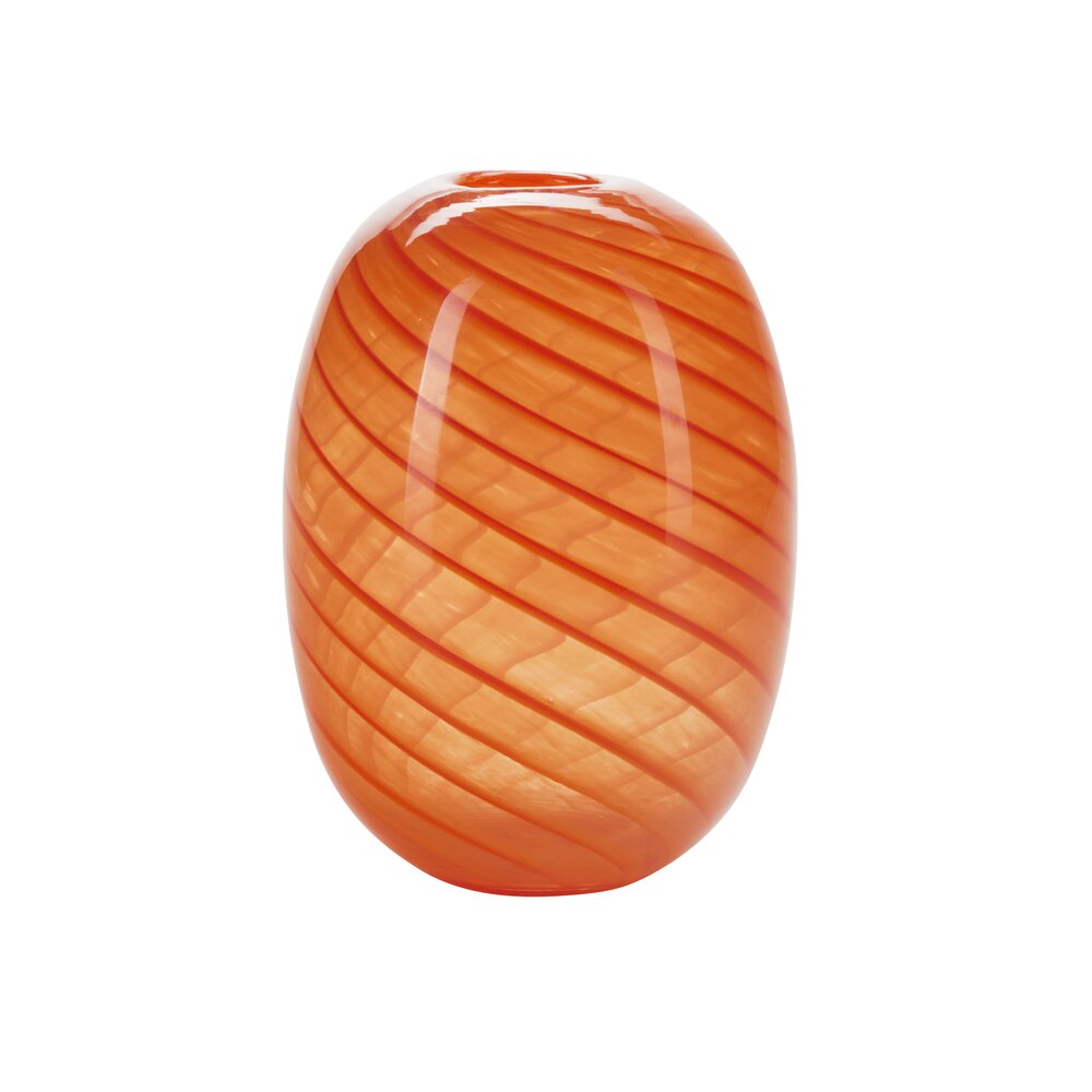 Bahne Interior - Swirled Oval vase, orange- H24 cm.