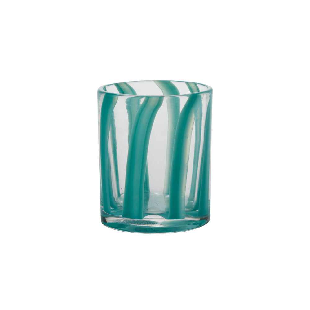 Bahne Interior - Tumbler glas med striber - turkis