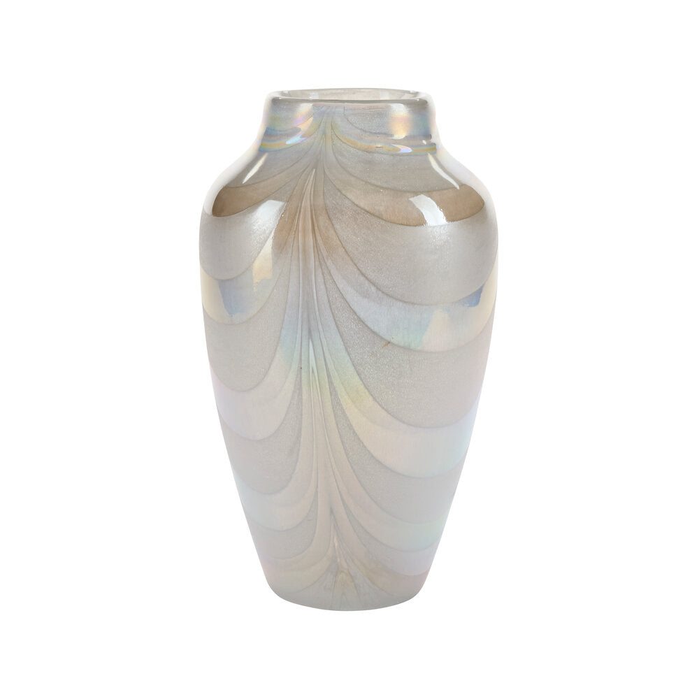 Bahne Interior - Vase med brede striber, perlemor - H33,5