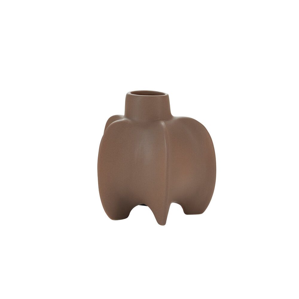 Bahne Interior - Vase med kanter, brun - 17,3 cm