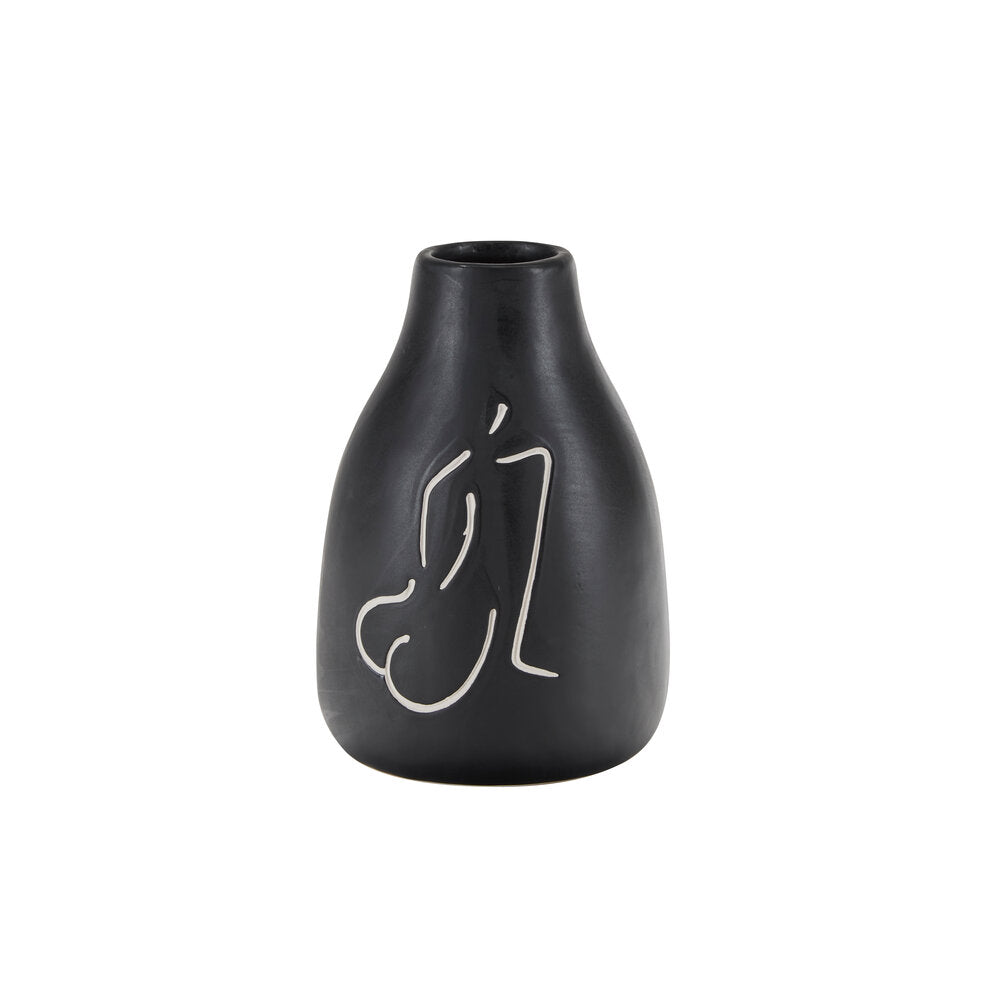 Bahne Interior - Vase med kvindeskikkelse, sort - H14 cm.