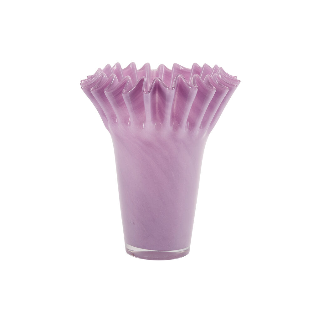 Bahne Interior - Vase med waffle kant, lilla - H22cm