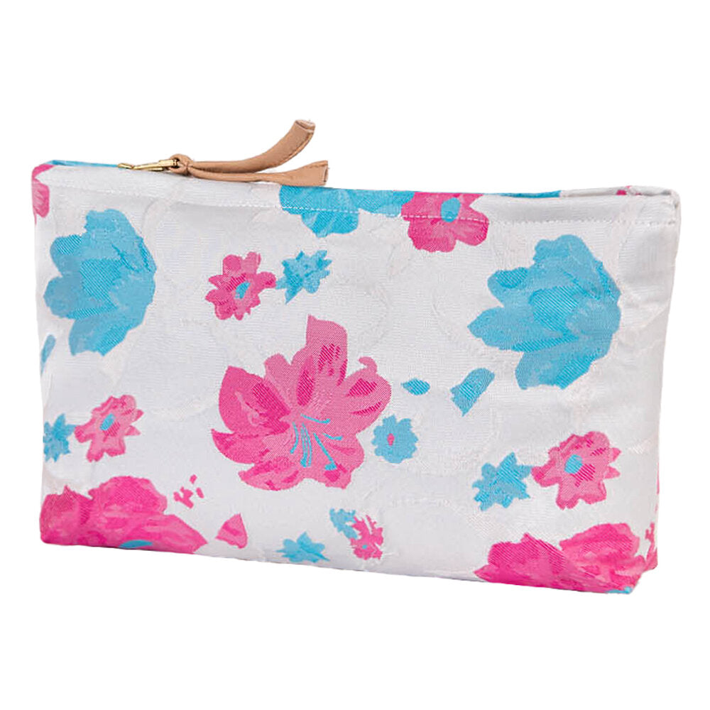 Dagny - Blomstret toilettaske/clutch - BlÃ¥/pink