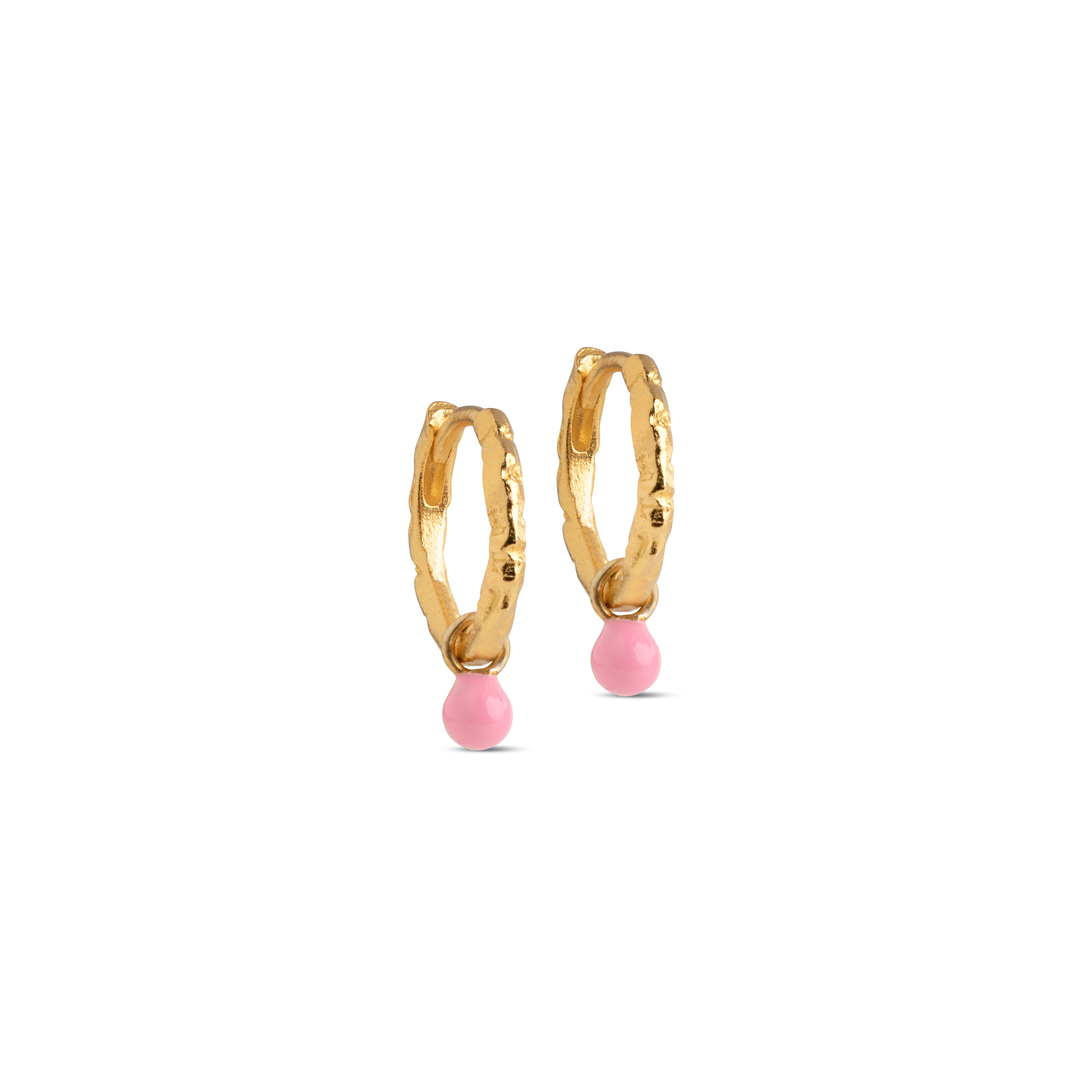 Enamel Copenhagen - Belle hoops - forgyldt/Light Pink