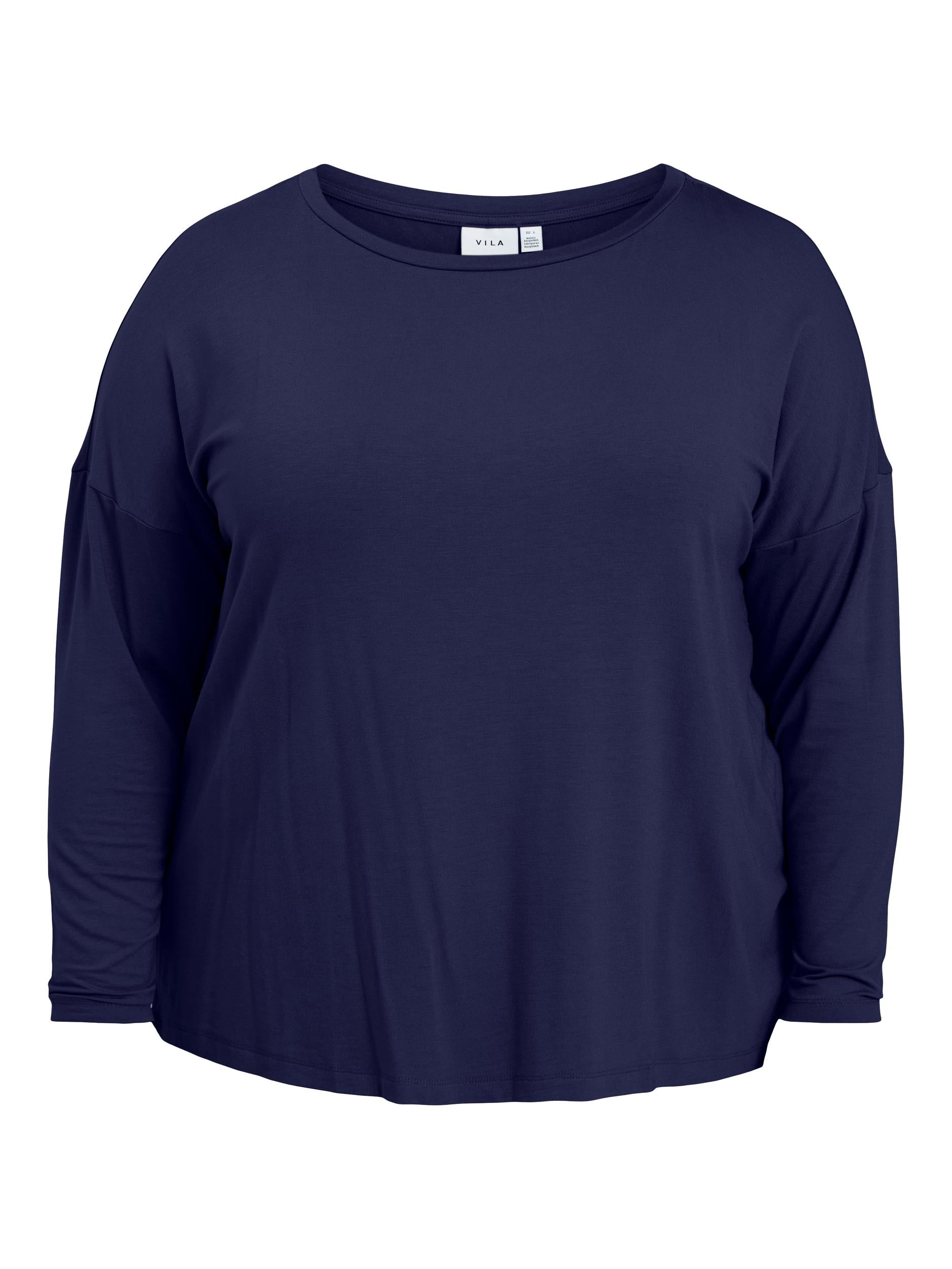 Evoked Vila - Vibasi L/S Long bluse  - blå - Size (46)