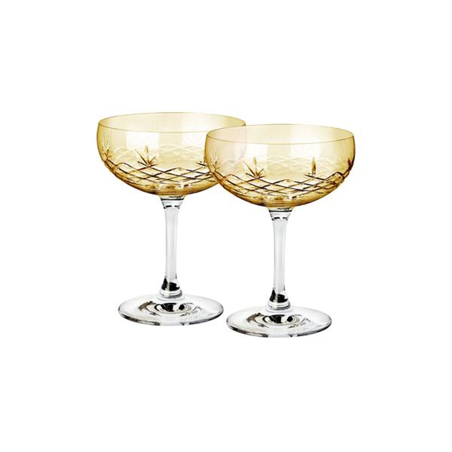 Frederik Bagger - Crispy Citrine Gatsby champagneglas, Amber - 2 stk.