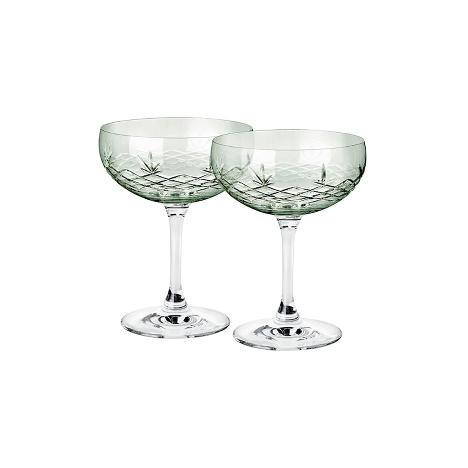 Frederik Bagger - Crispy Emerald Gatsby champagneglas, grøn - 2 stk.