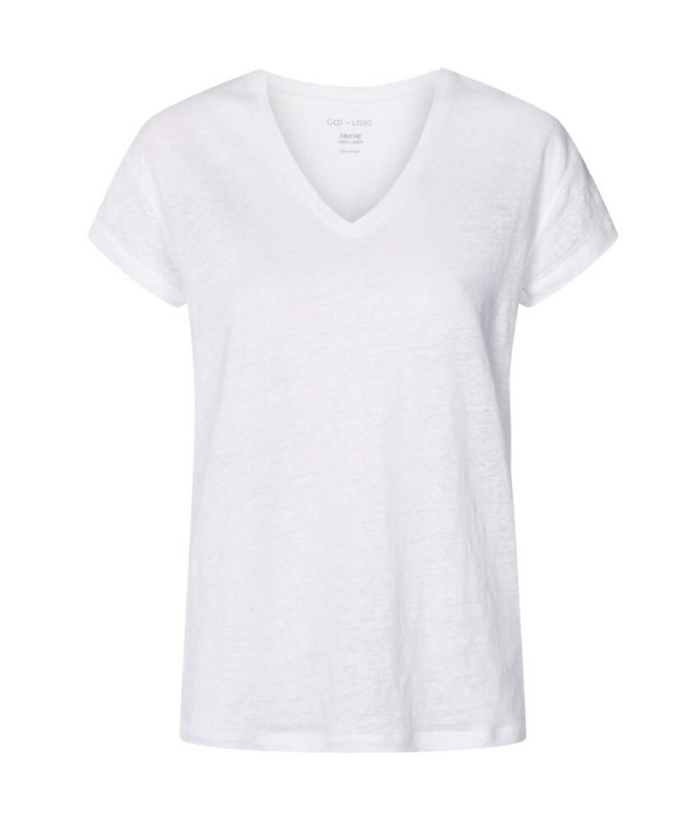 Gai+lisva - Simone S/S Linen t - hvid - Size (l)