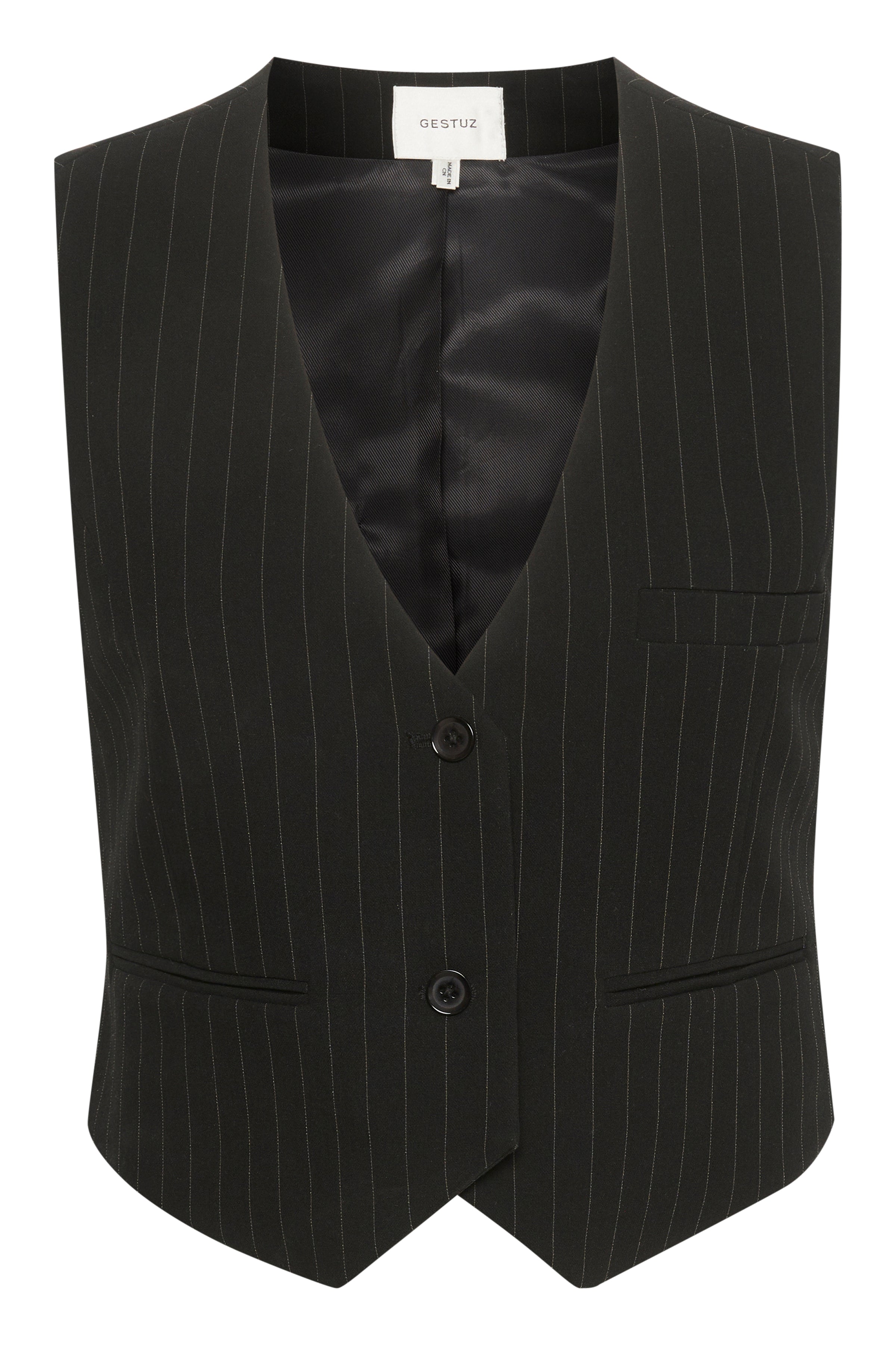 Gestuz - JoelleGZ Pinstripe vest  - sort - Size (36)