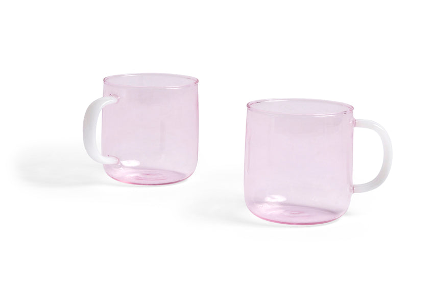 Hay - Borosilicate krus, pink- sæt af to