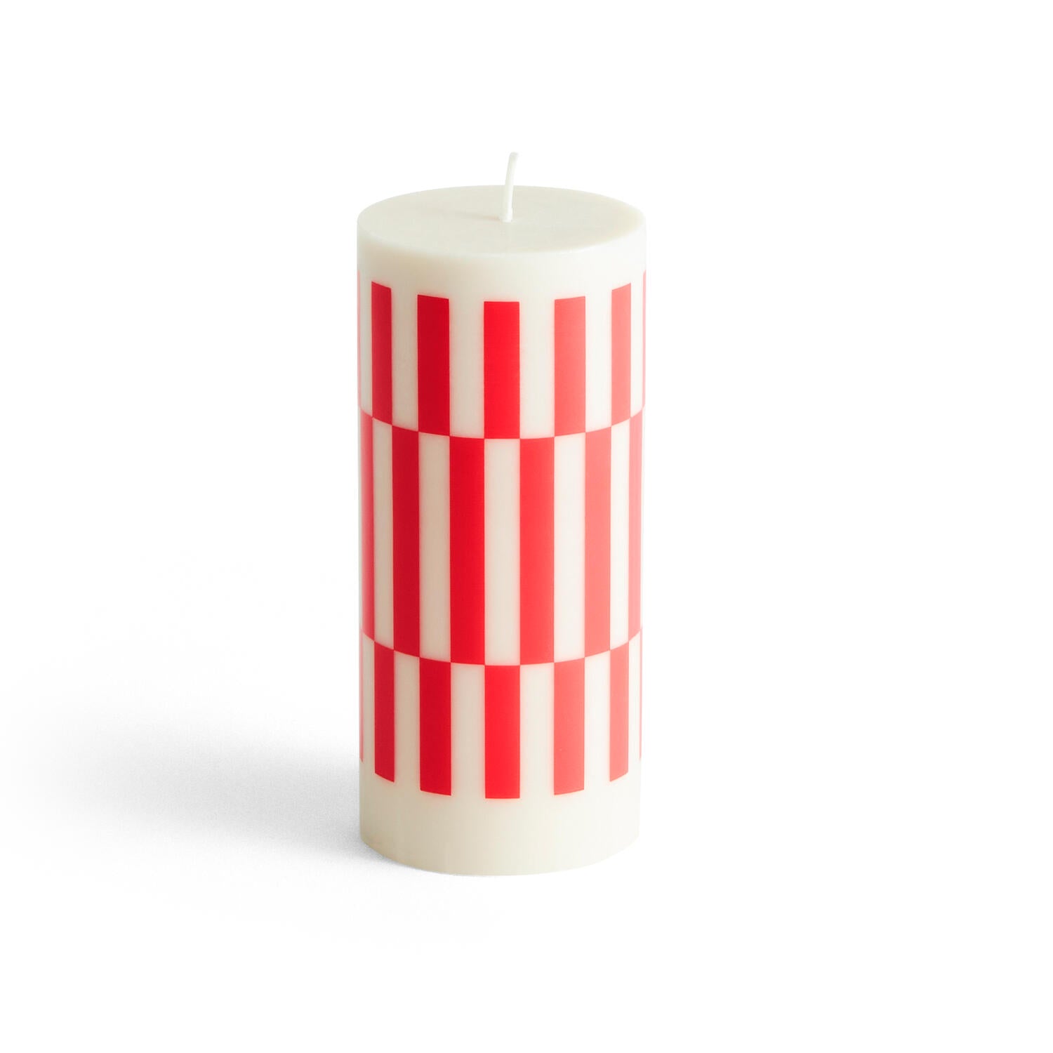 Hay - Column stearinlys, Small - Off-white/red