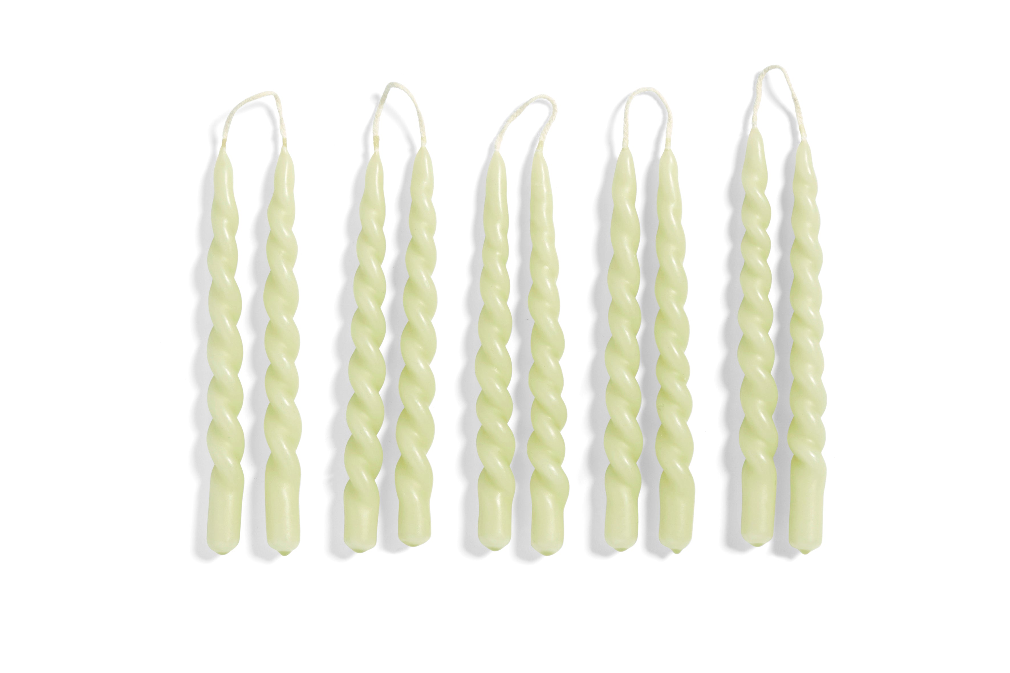 HAY Mini Swirl stearinlys, 10 stk. - Light Green