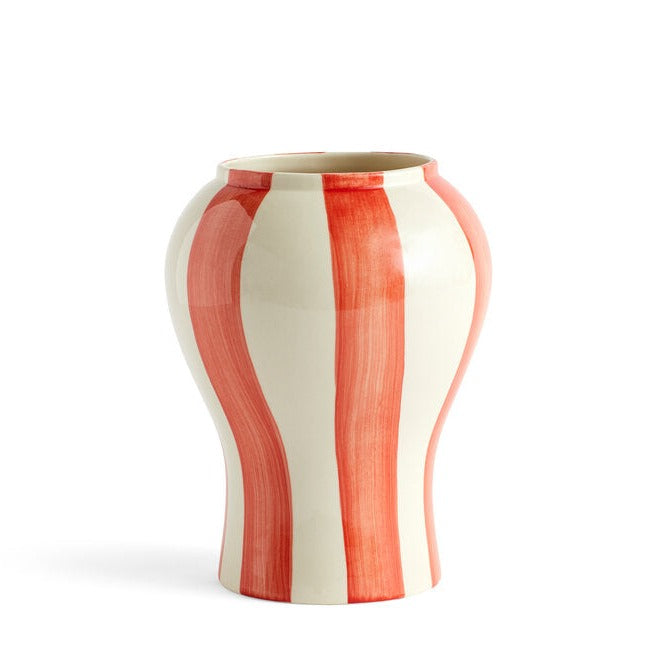 Hay - Sobremesa Stripe vase S - rød/hvid