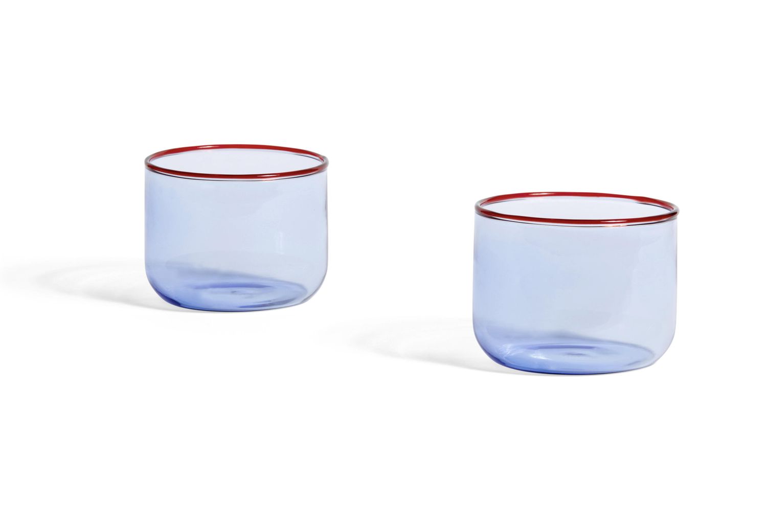 Hay - Tint drikkeglas, sÃ¦t af 2  - Light blue with red rim