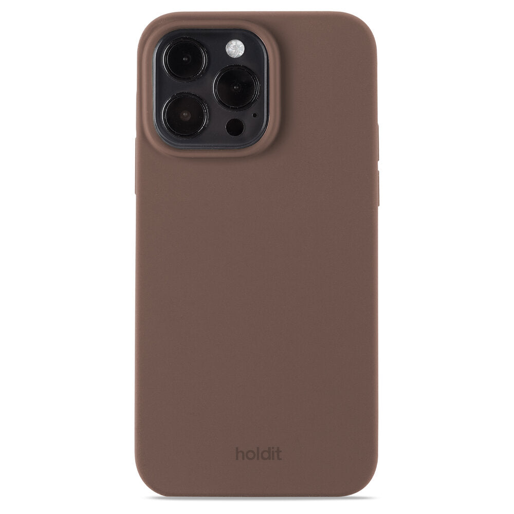 Holdit - Silicone cover, Dark Brown - iPhone 14 Pro Max