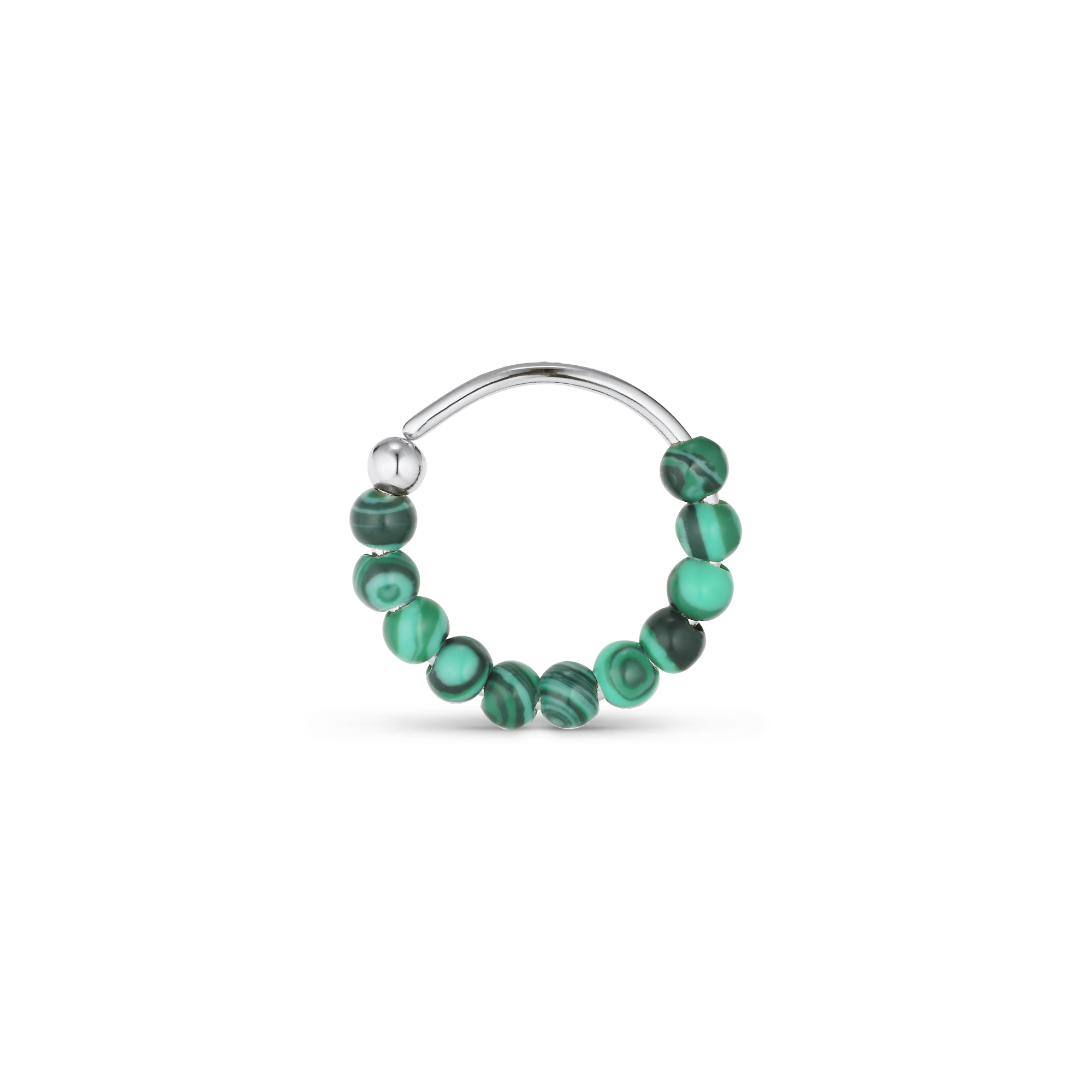 Jane Kønig - Bermuda Malachite Twist ørering - sølv