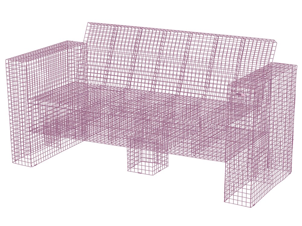 Kalager Design - Wire loungesofa, lyserød - 2 pers.