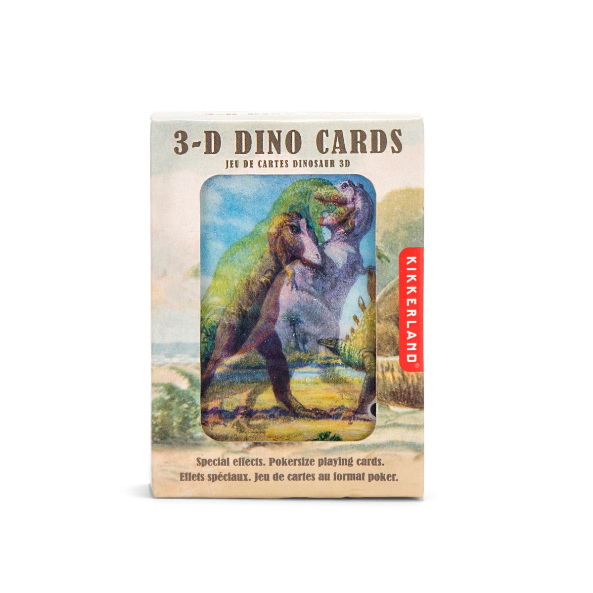 Kikkerland - 3D Dinosaurs spillekort -  - Size (6,5 x 9 x 2 cm)