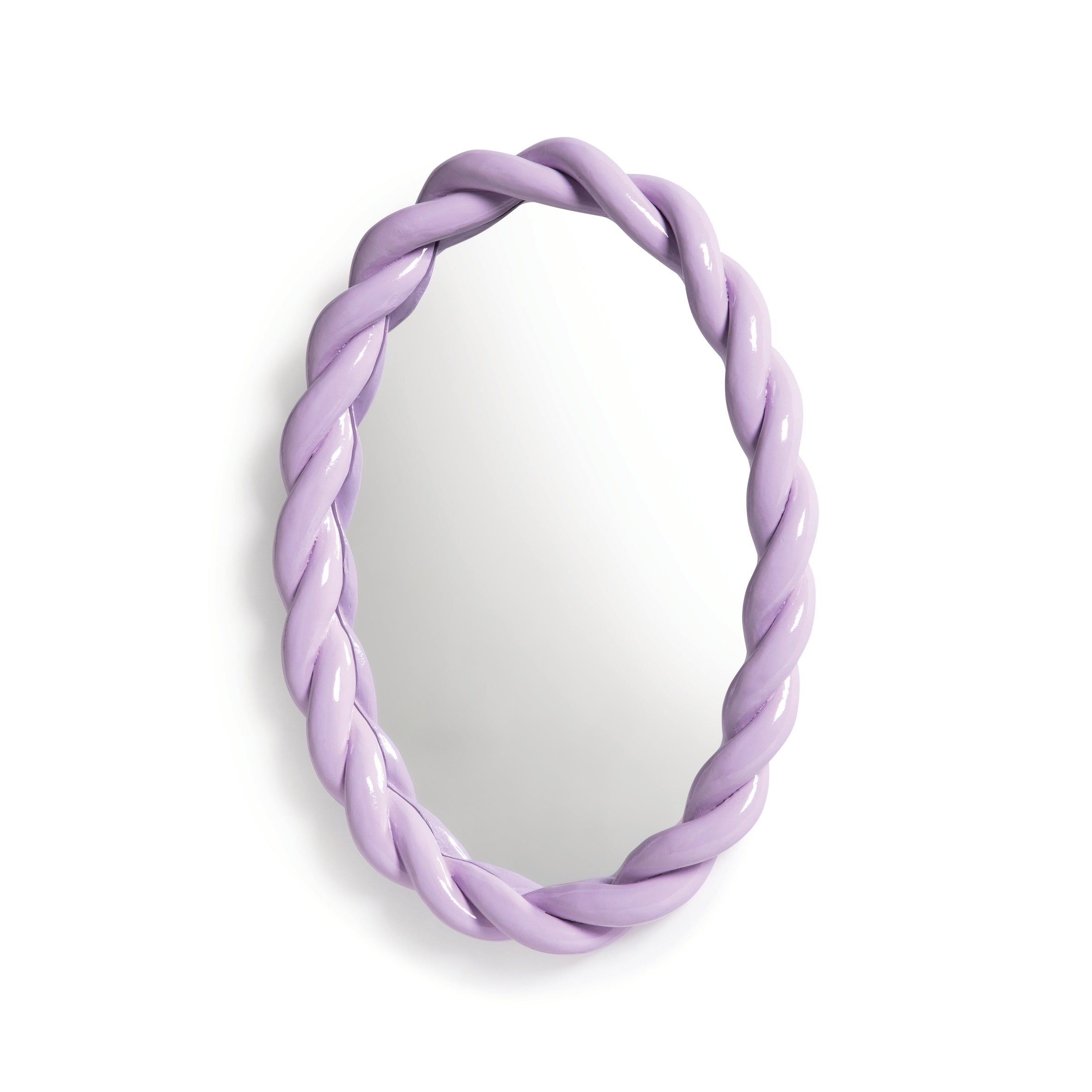 &klevering - Braid spejl, oval - lilla