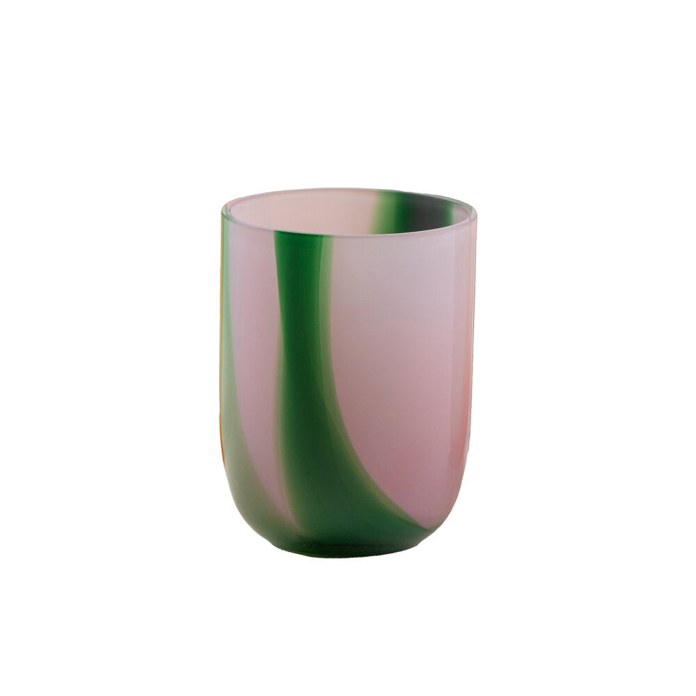 Kodanska - Flow Tumbler glas, Purple/Green Stripes - 25 cl.