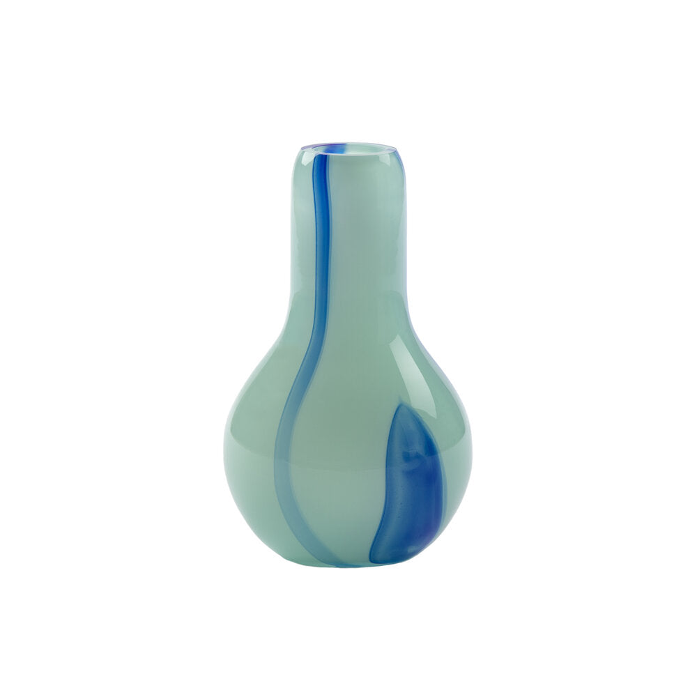 Kodanska - Flow vase mini, Light Blue/Stripes - H15 cm.