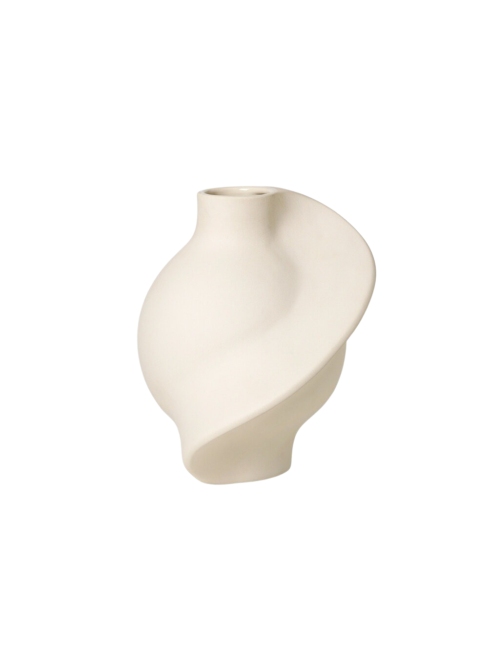 Louise Roe - Ceramic Pirout vase #01, raw white - H:22 cm.