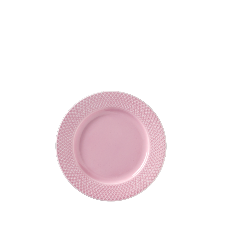 Lyngby Porcelæn - Rhombe Color frokosttallerken, rosa - Ø: 21 cm.