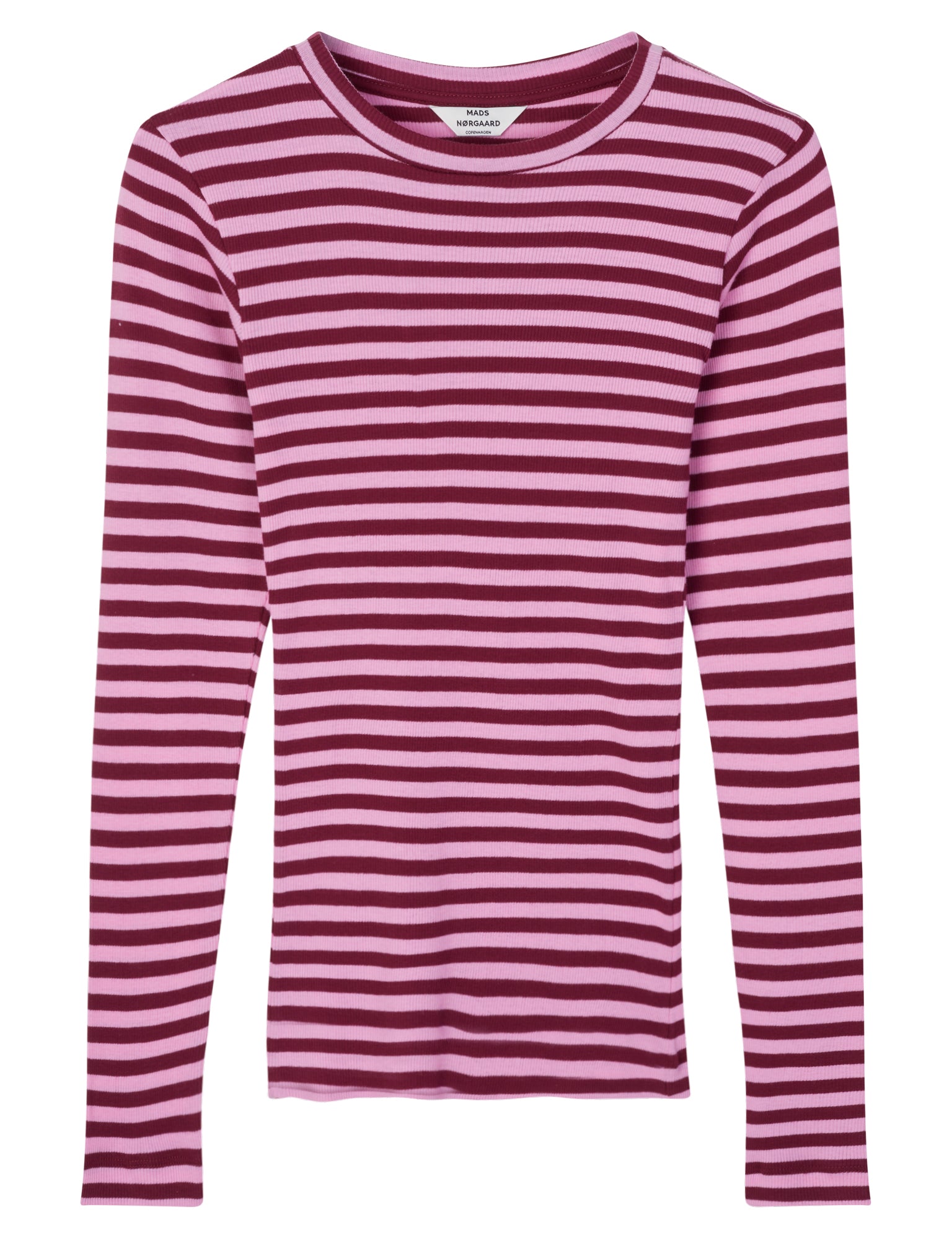 Mads NÃ¸rgaard - Cotton Stripe Tuba langÃ¦rmet t - rÃ¸d - Size (m)