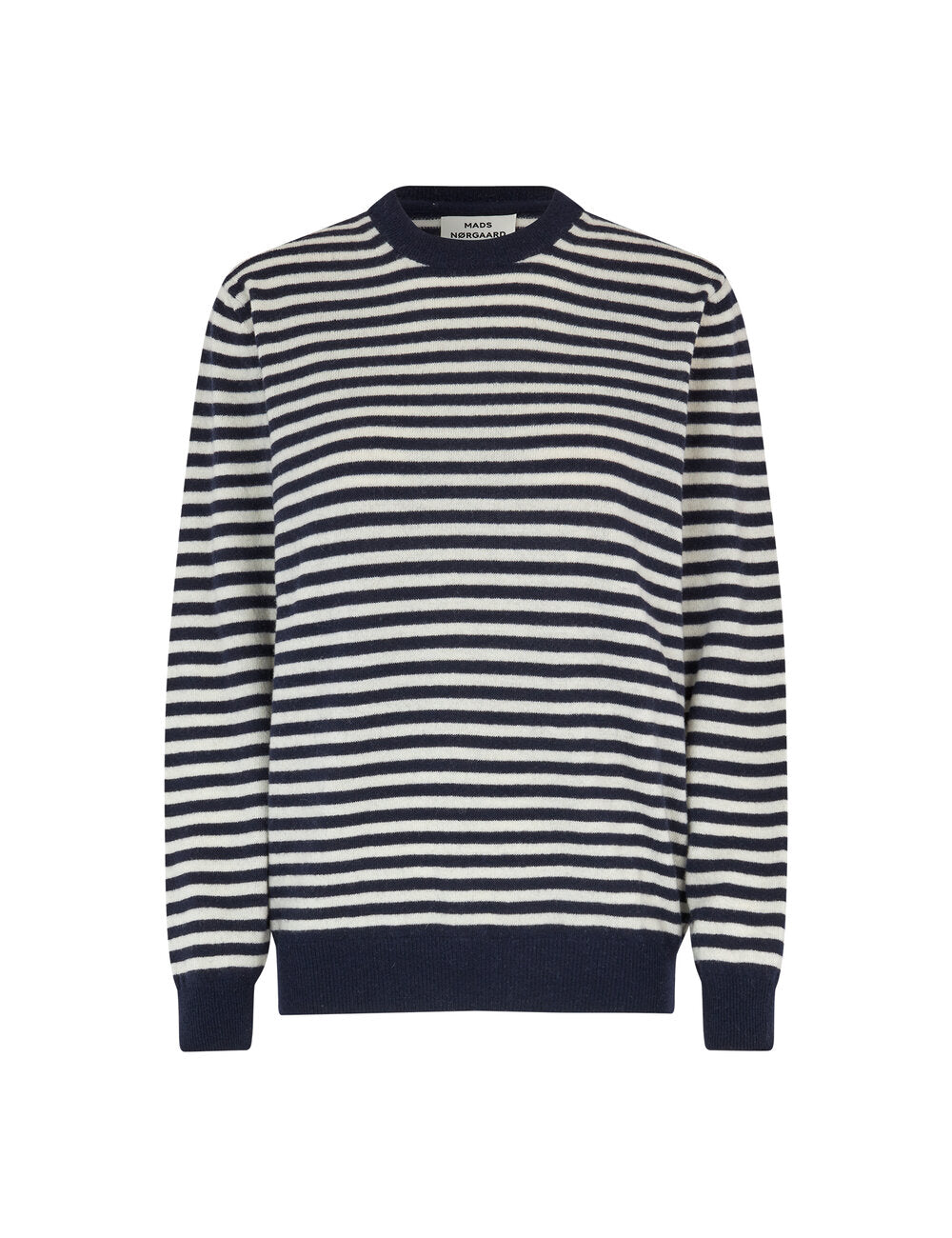 Mads NÃ¸rgaard - Kasey Eco Wool stripe striktrÃ¸je  - blÃ¥ - Size (xl)