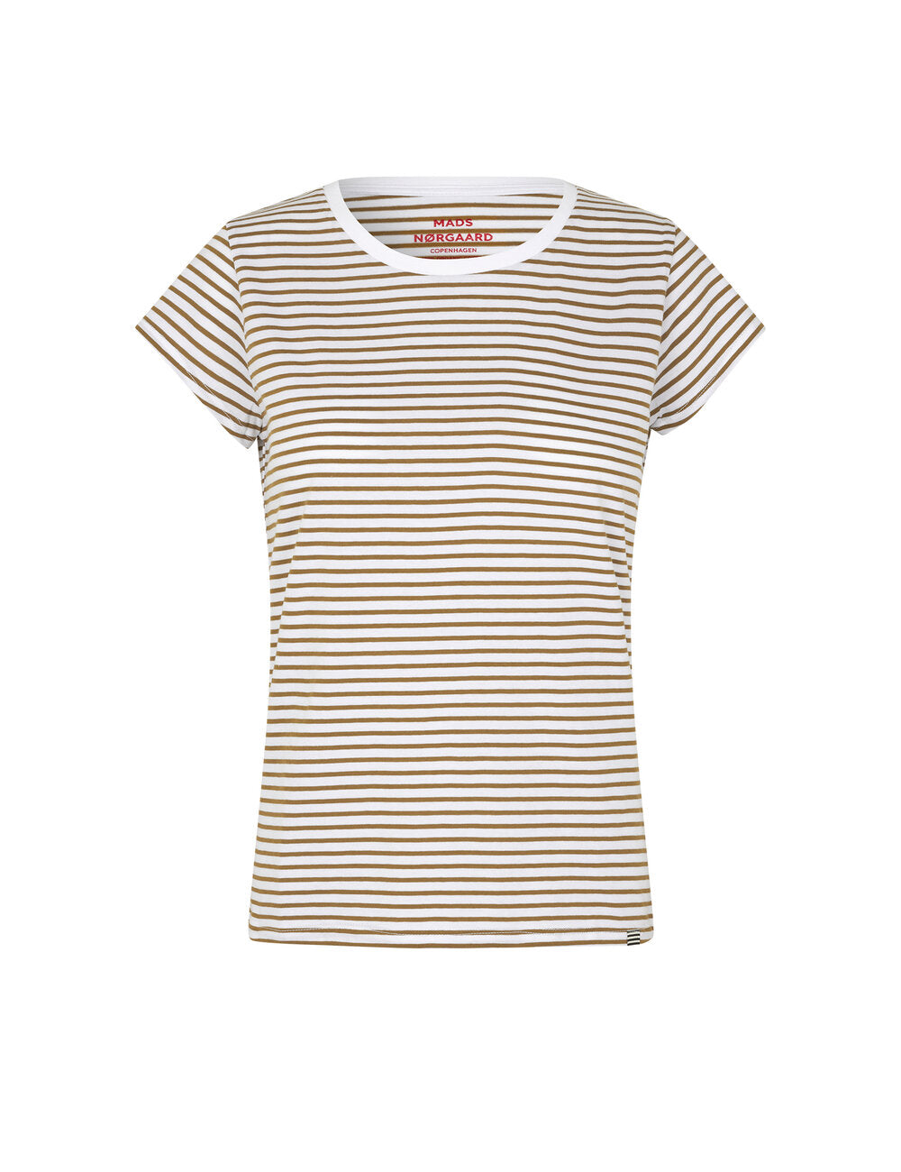 Mads NÃ¸rgaard - Organic Jersey Stripe Teasy T - brun - Size (s)