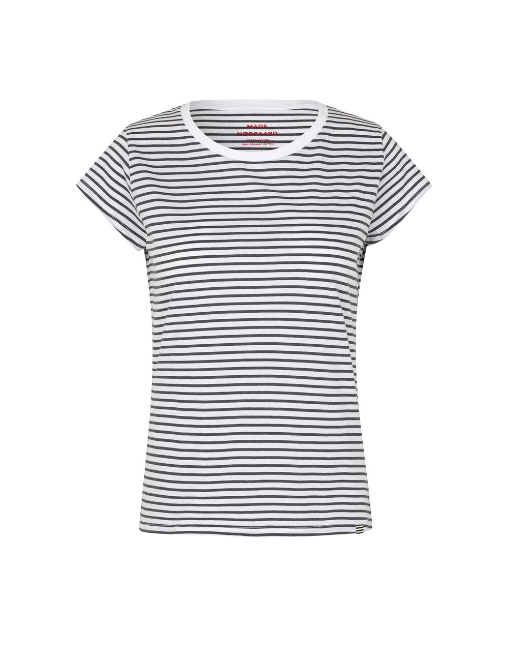 Mads NÃ¸rgaard - Organic Jersey Stripe Teasy T - grÃ¥ - Size (l)