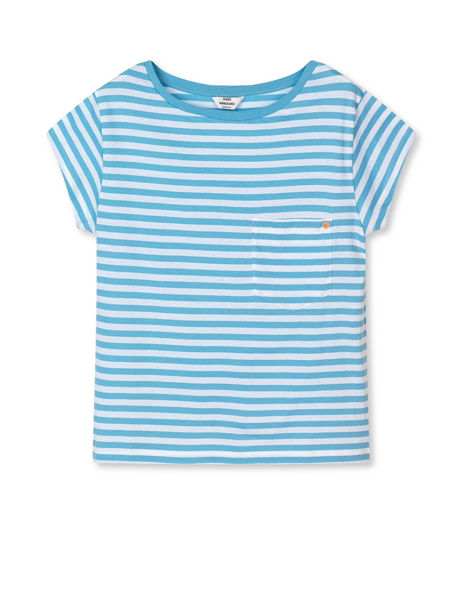 Mads NÃ¸rgaard - Organic Jersey Stripe Torva t - blÃ¥ - Size (xs)