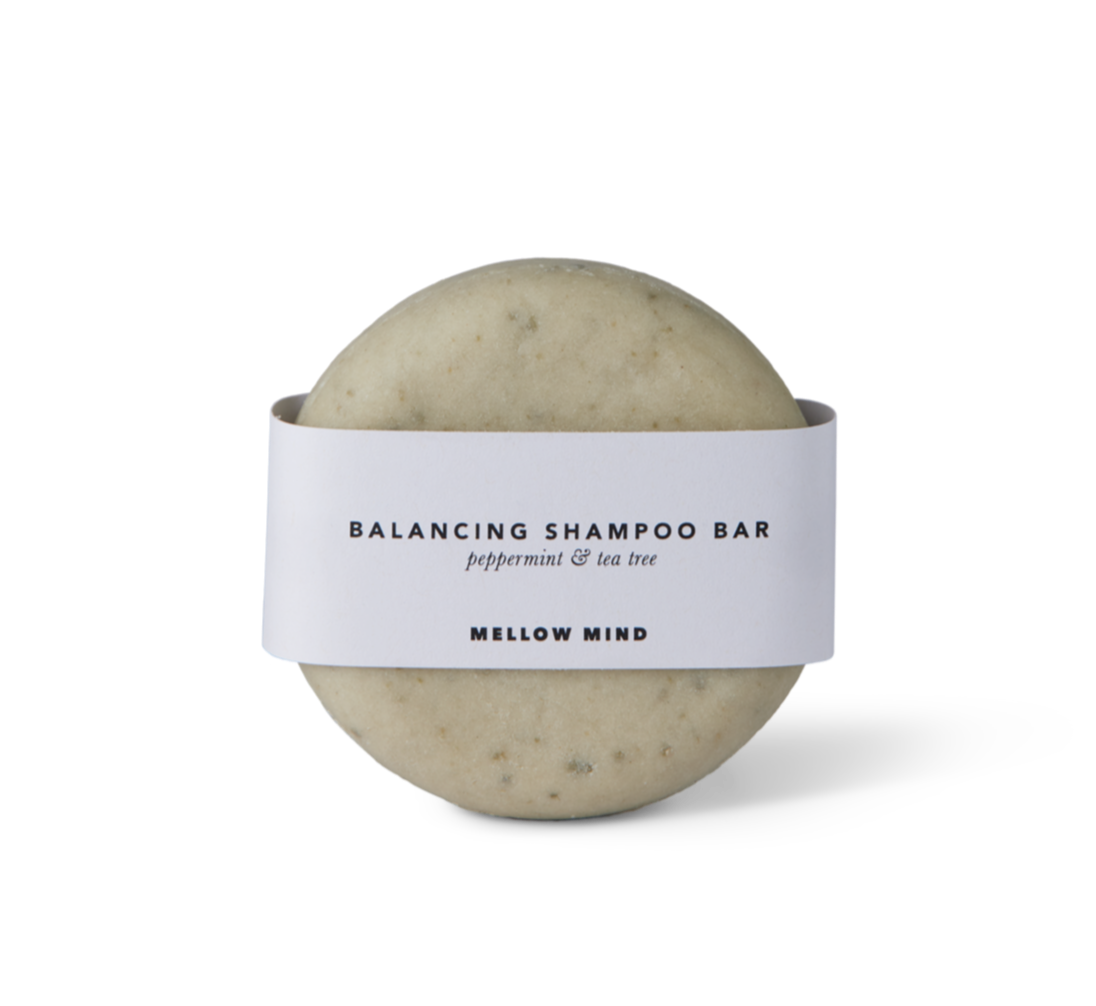 Mellow Mind - Balancing Shampoo Bar, Peppermint & Tea Tree Oil - 80 g.