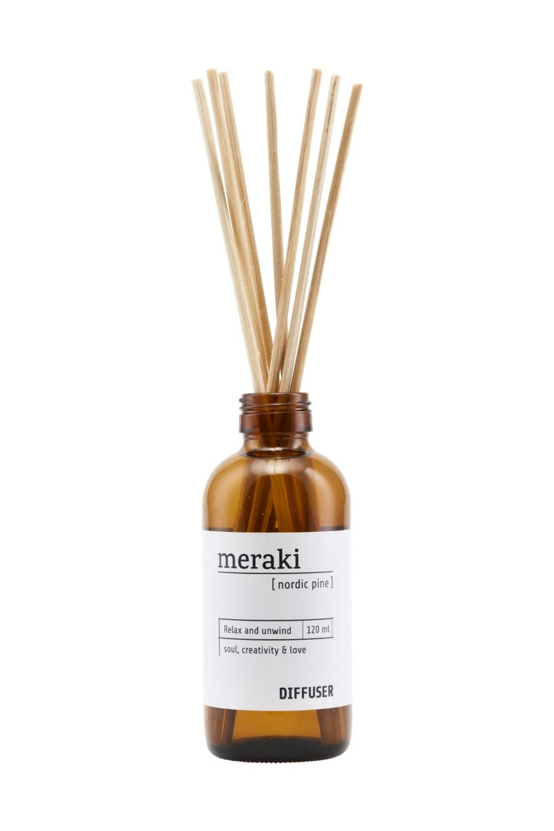 Meraki - Duftfrisker m. 7 pinde, Nordic pine - 120ml.