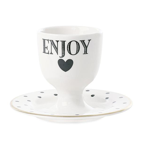 Miss Ãtoile - Egg cup/plate "enjoy" h:7,5 cm