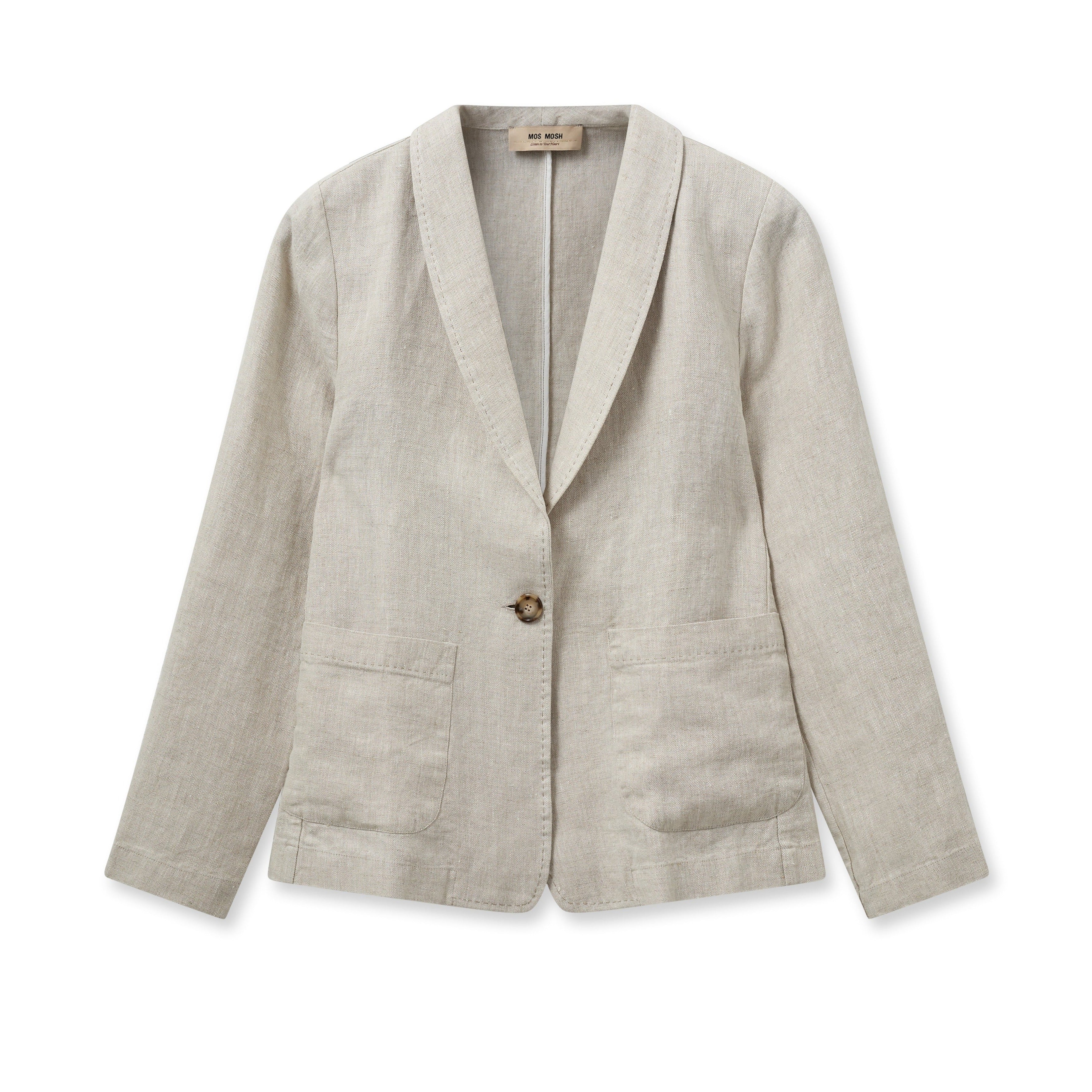 Mos Mosh - Amelina Linen Blazer  - grÃ¥ - Size (38)