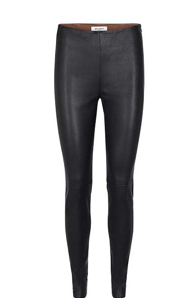 Mos Mosh - Lucille stretch læder Legging  - sort - Size (m)