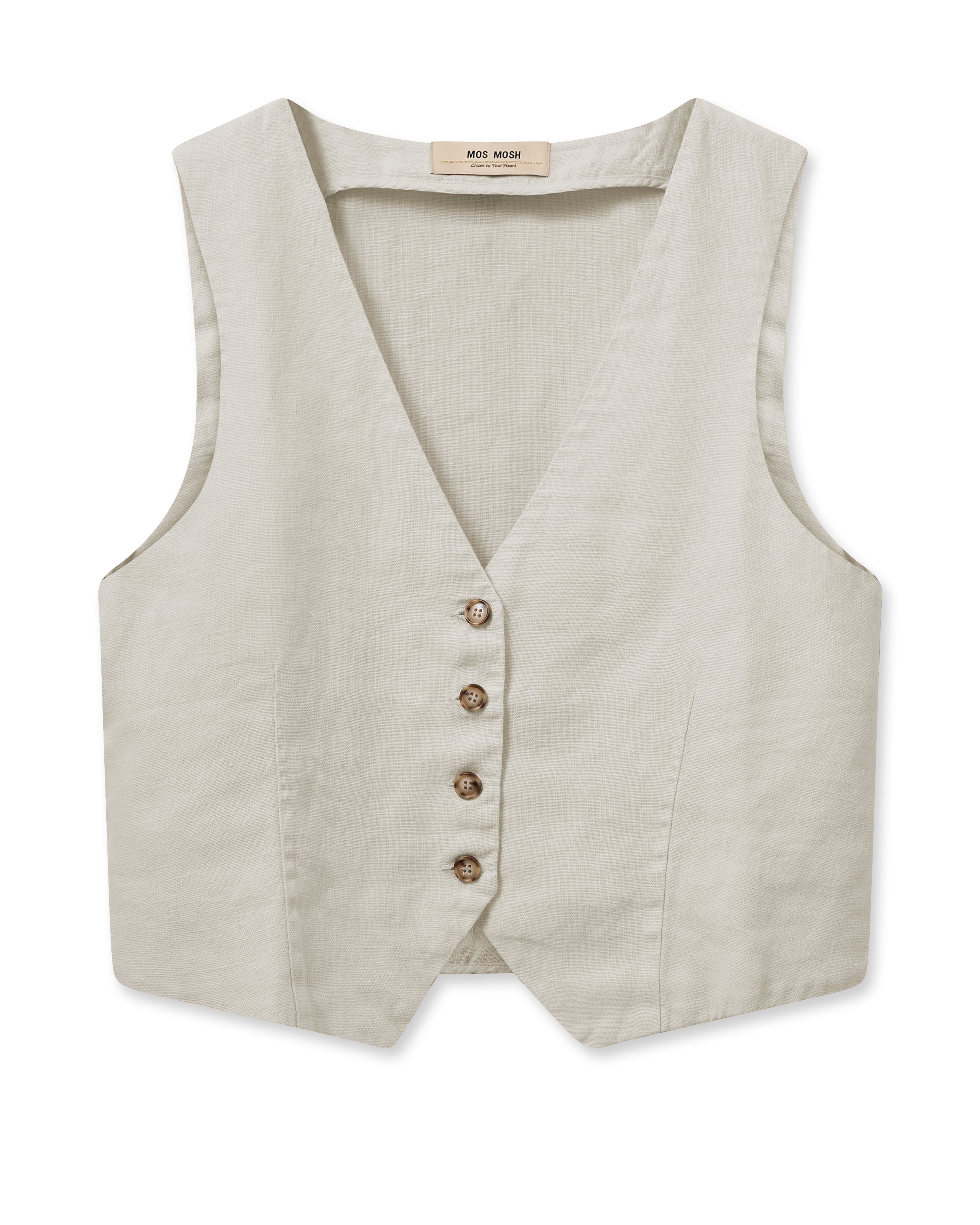 Mos Mosh - Melka Tili Linen Vest  - grÃ¥ - Size (40)